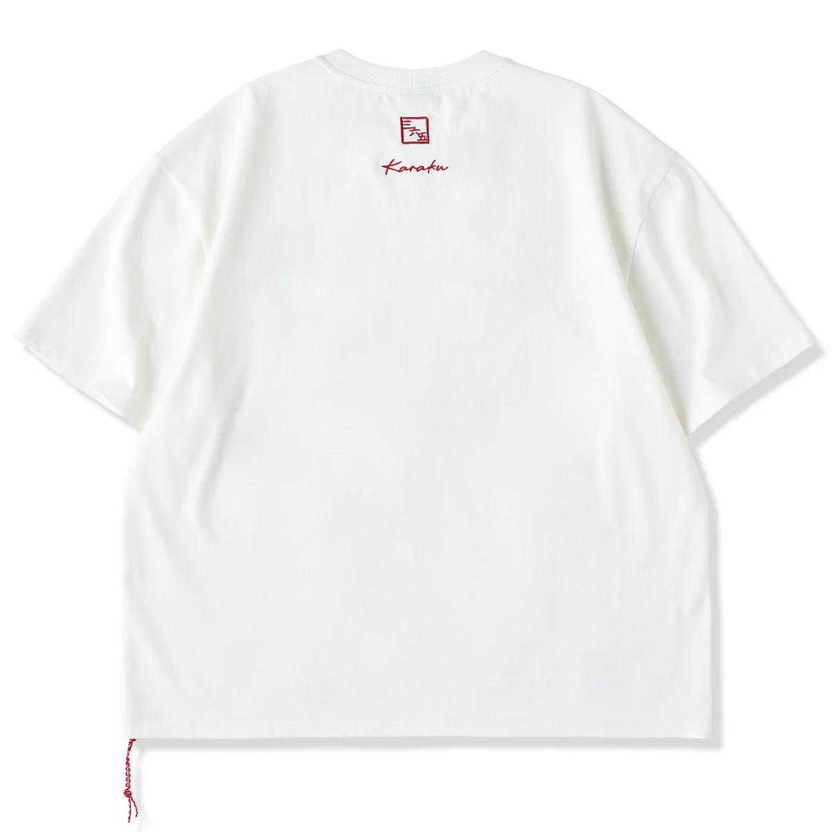 「KaraKuｘ365CAT.ART」紅白ヒモ付き　鯨と泳ぐ猫柄コットンTee - Image 2