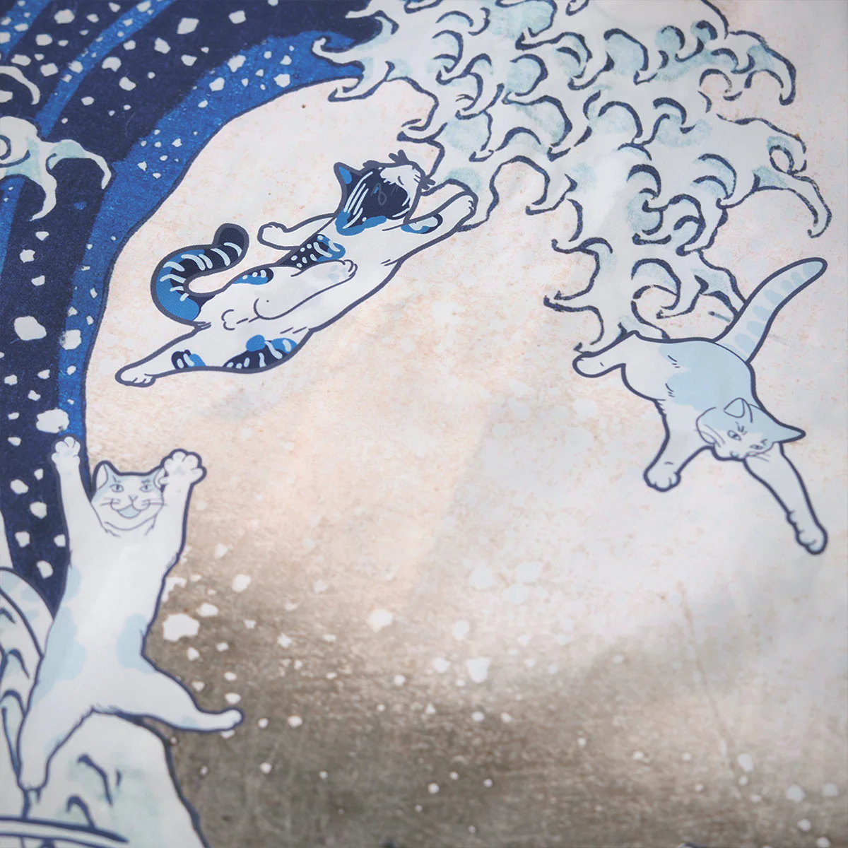 「神奈川沖浪裏・波間のニャン達」浮世絵柄アロハシャツ - Image 13