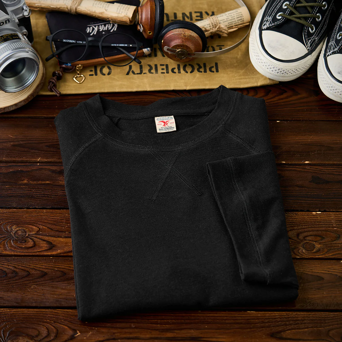 Vガゼット入り ヘンプ×ウール混紡オーダーメイド生地半袖Tシャツ - Image 5