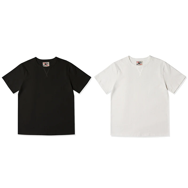 2枚組！無地2色コットン海軍クルーネックTee