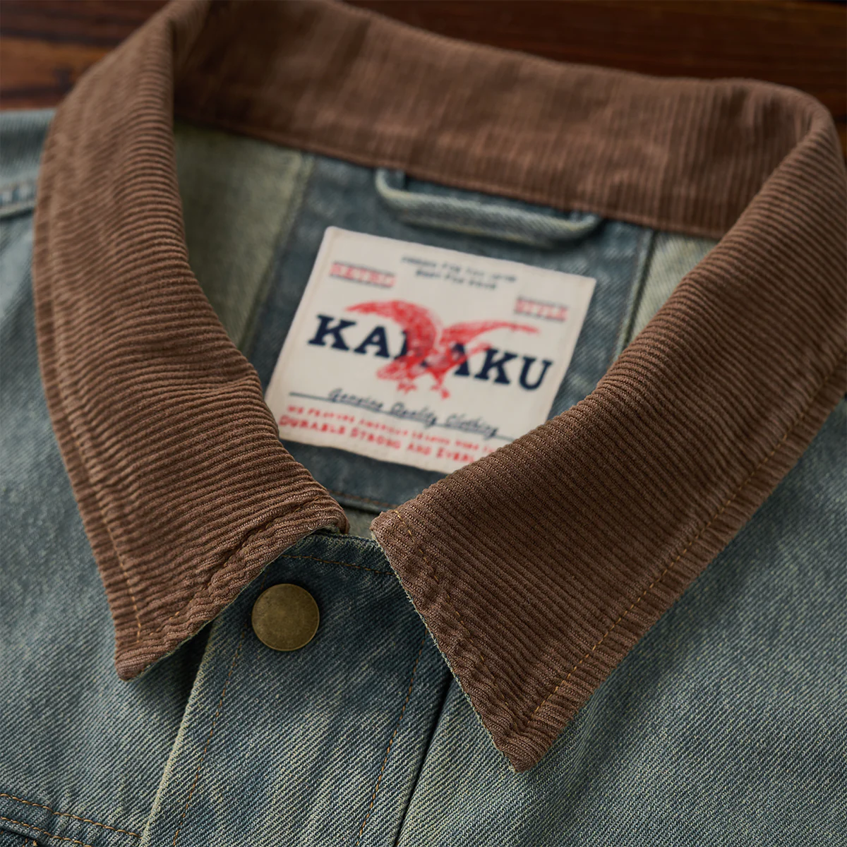 4-Pockets　コーデュロイ切り替えデニムワークジャケット - Image 10