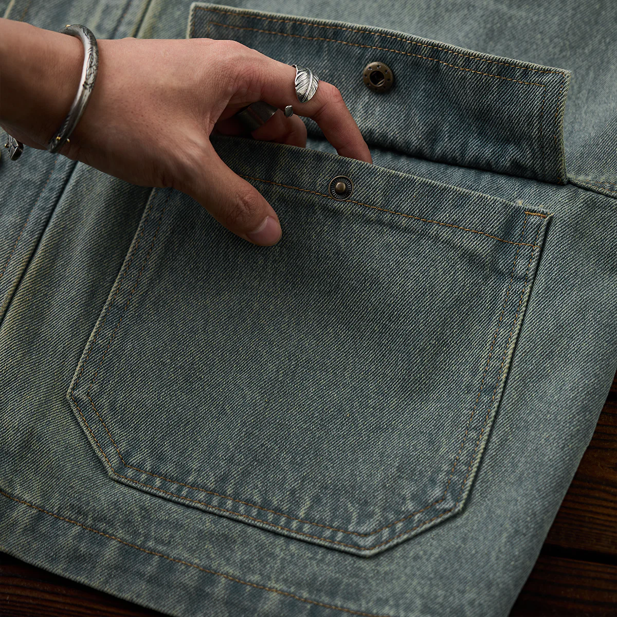 4-Pockets　コーデュロイ切り替えデニムワークジャケット - Image 16