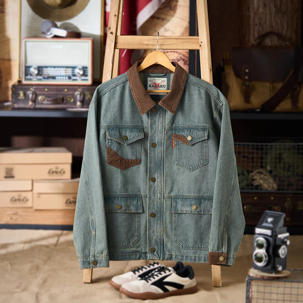 4-Pockets　コーデュロイ切り替えデニムワークジャケット - Image 3