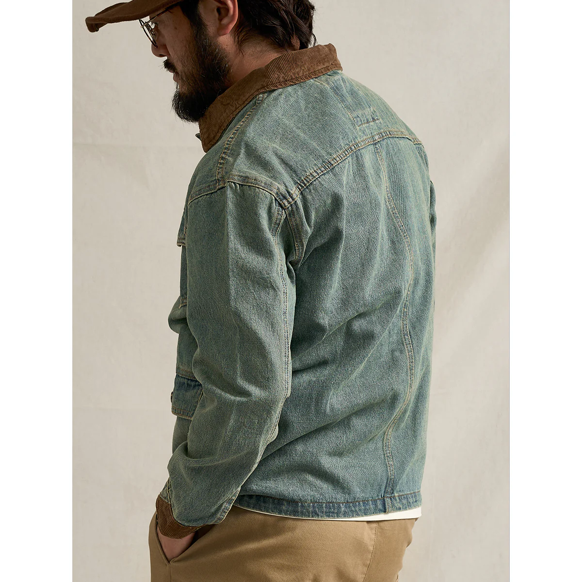 4-Pockets　コーデュロイ切り替えデニムワークジャケット - Image 8