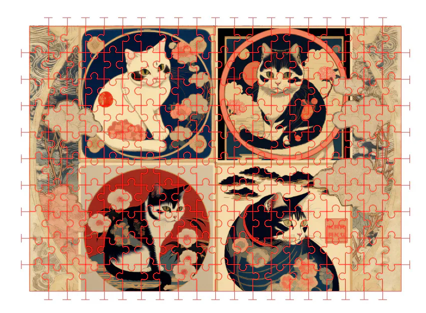 パズル 明治時代の猫