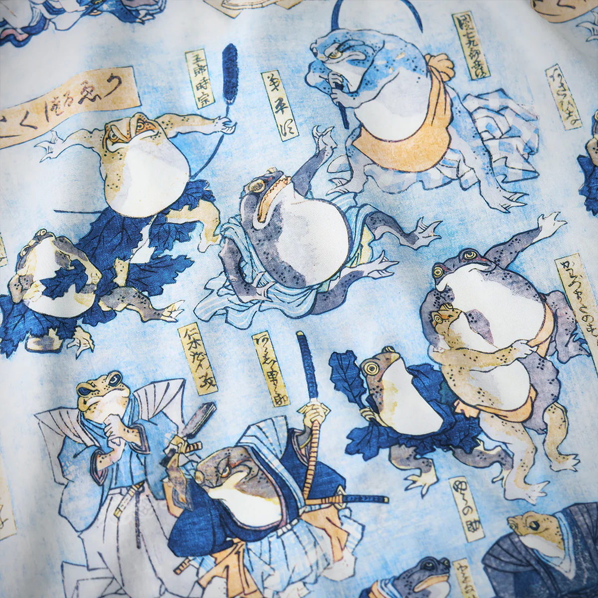 歌川国芳「かゑるづくし」浮世絵風プリント入りアロハシャツ - Image 10
