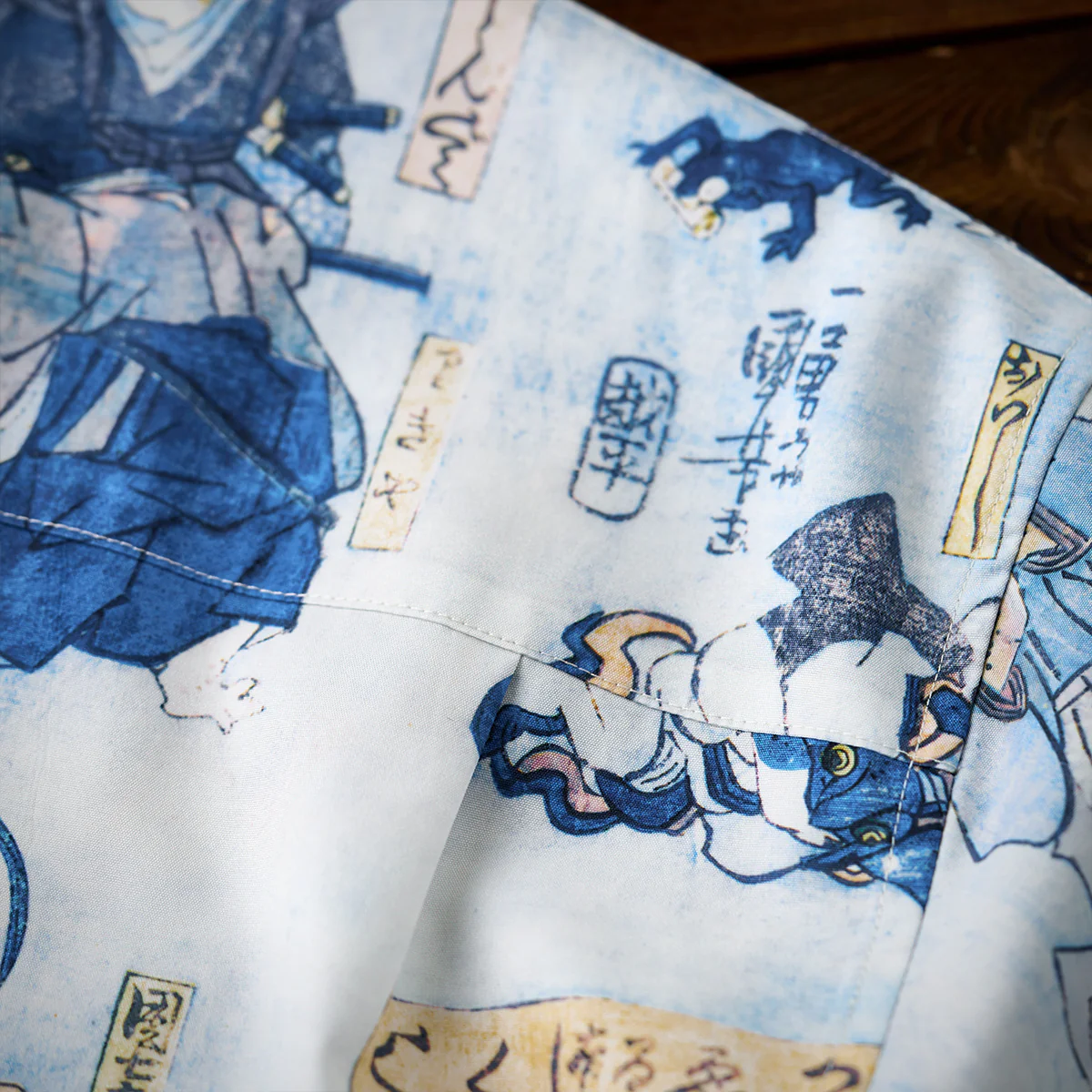 歌川国芳「かゑるづくし」浮世絵風プリント入りアロハシャツ - Image 17