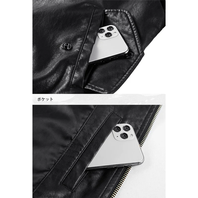 (Biker)レザーMA-1フライトジャケット - Image 9